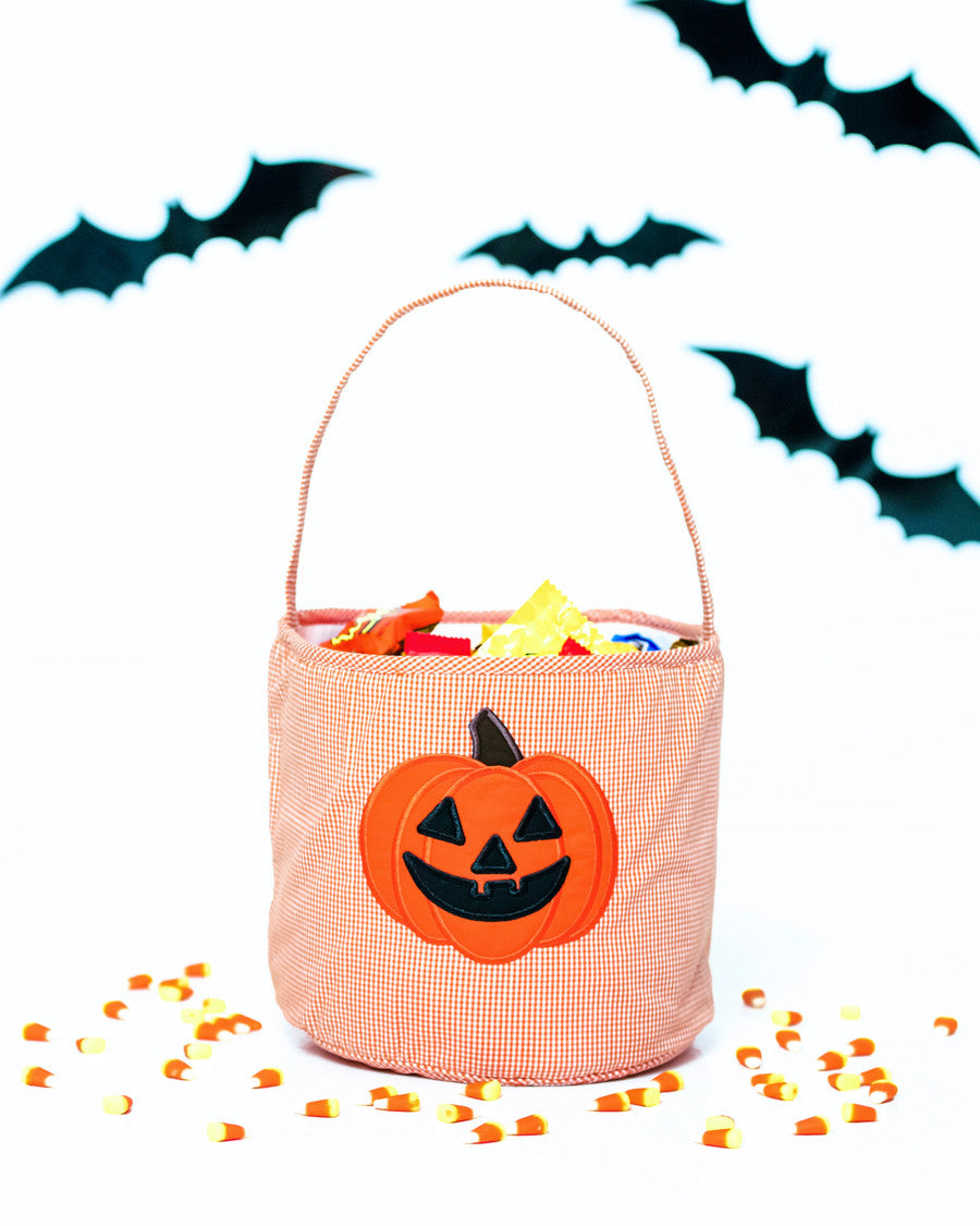 Jack O&#39;Lantern Applique Trick Or Treat Bag