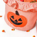 Jack O'Lantern Applique Ruffle Trick Or Treat Bag