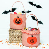 Jack O'Lantern Applique Ruffle Trick Or Treat Bag