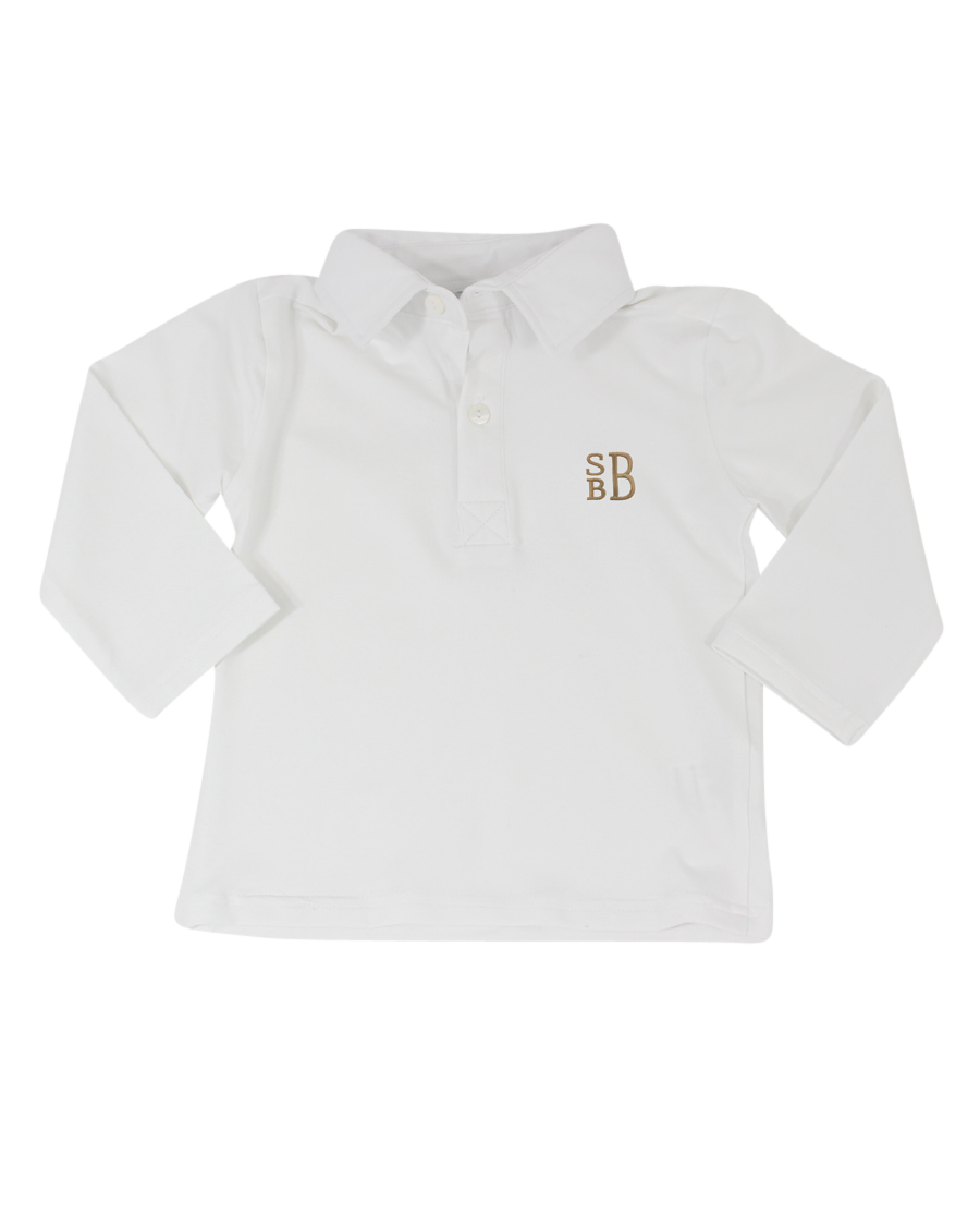 White sales polo sleeve