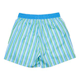 Men's Blue and Green Striped Swim Trunks-FINAL SALE
