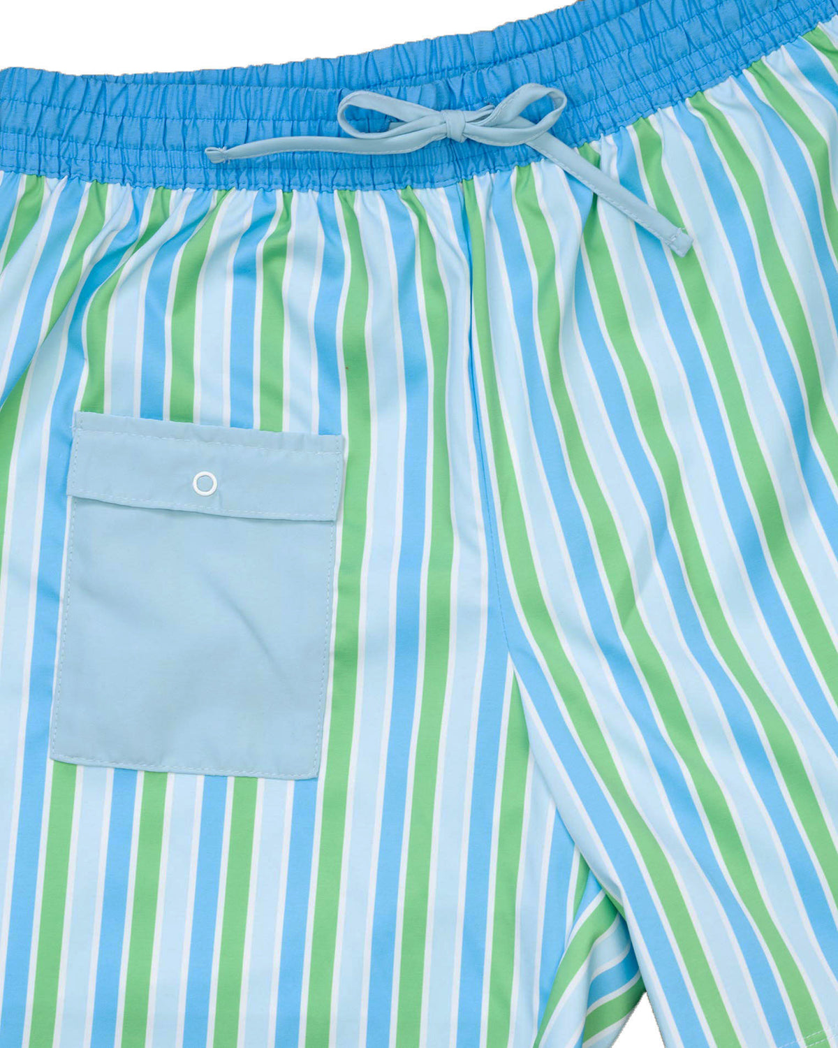 Men&#39;s Blue and Green Striped Swim Trunks-FINAL SALE