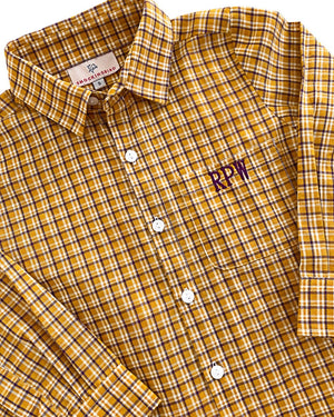 Mustard Plaid Collared Shirt- FINAL SALE