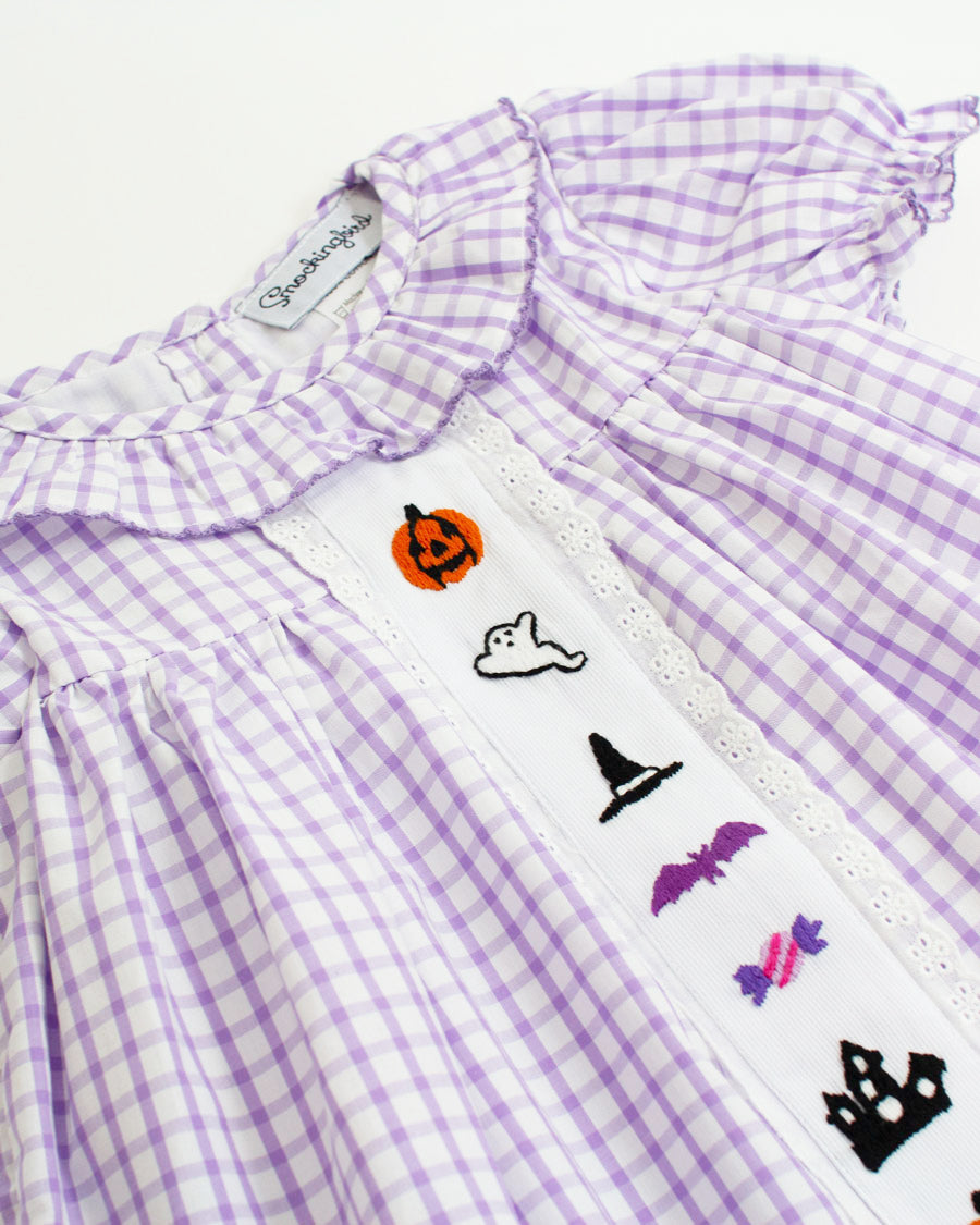 Halloween Fun Embroidered Windowpane Bubble