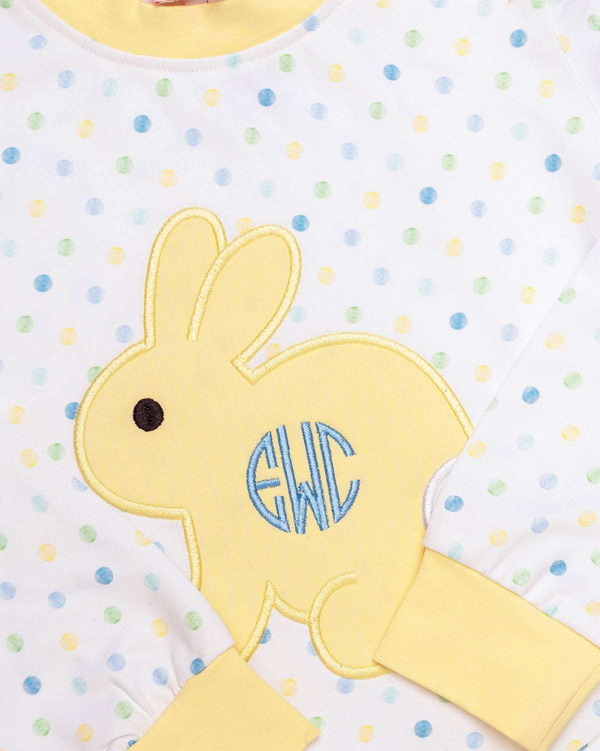 Bunny Applique Polka Dot Boy Pajama Set- FINAL SALE