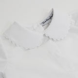 Girls Peter Pan Collar Short Sleeve Shirt