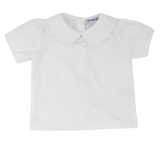Girls Peter Pan Collar Short Sleeve Shirt