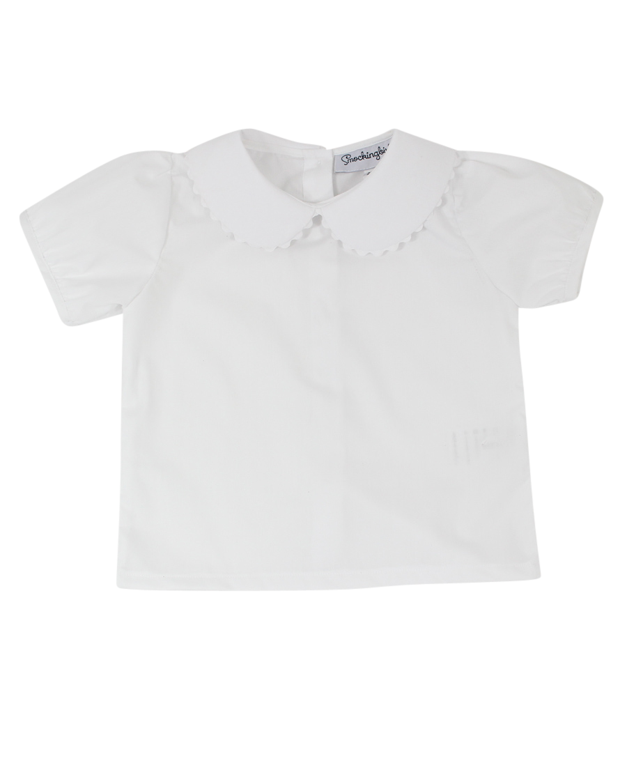 Girls Peter Pan Collar Short Sleeve Shirt