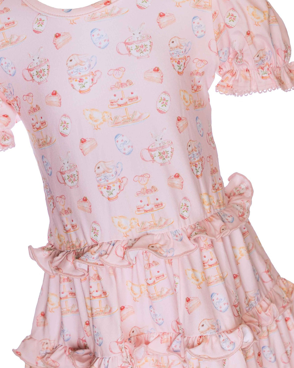Bunny Tea Party Knit Ruffle Dress- FINAL SALE