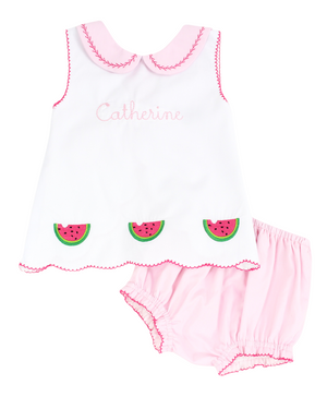 Watermelon Scalloped Bloomer Set