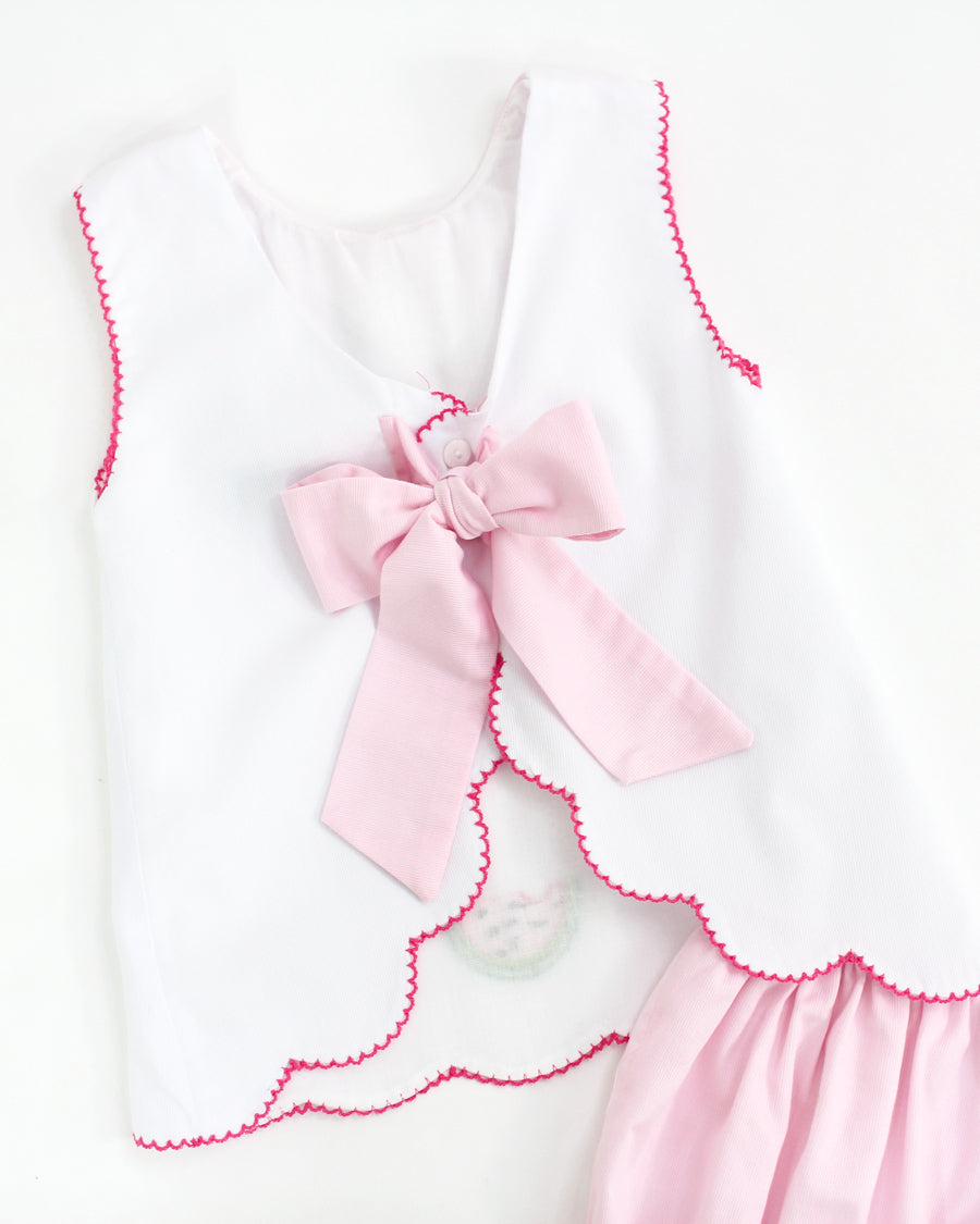 Watermelon Scalloped Bloomer Set