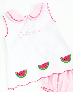 Watermelon Scalloped Bloomer Set