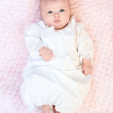 Smocked Baby Gown for Girl in White Knit